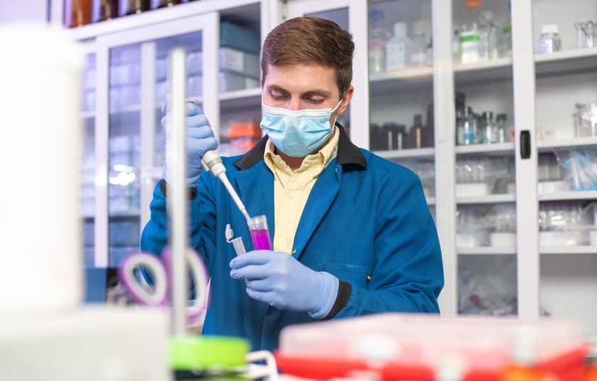 Student in lab