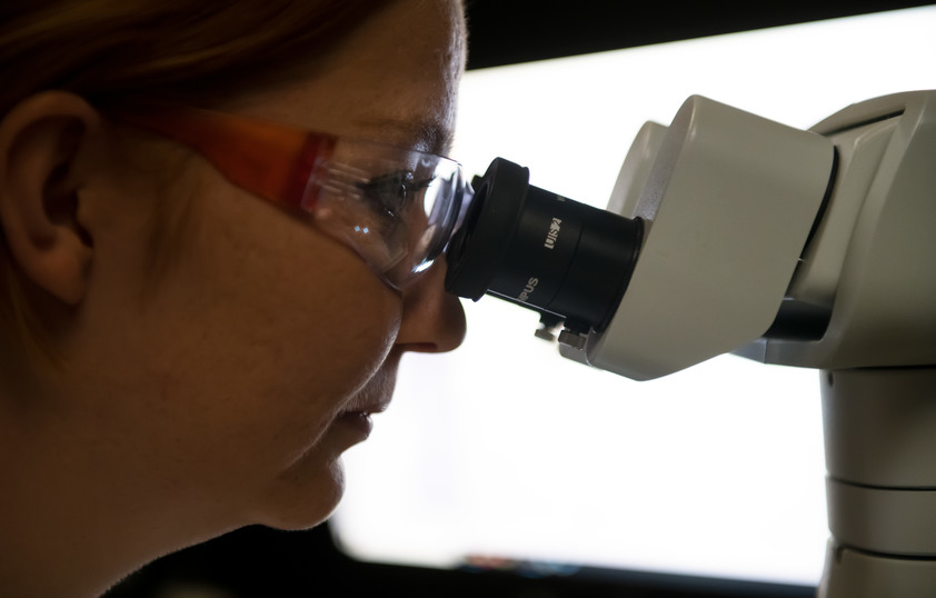 Student in lab