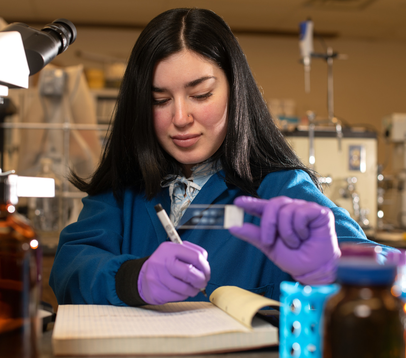 Student in lab