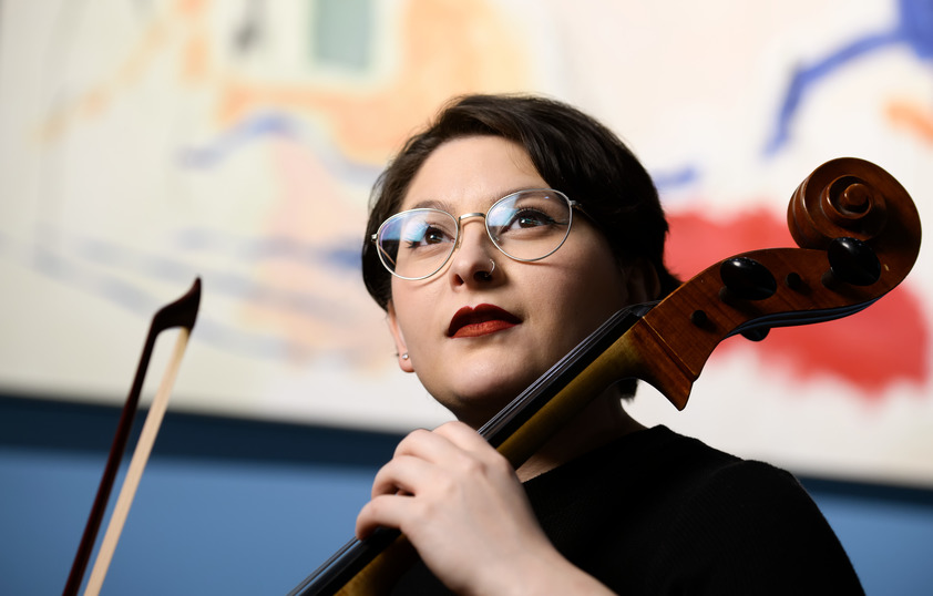 A student plays the cello
