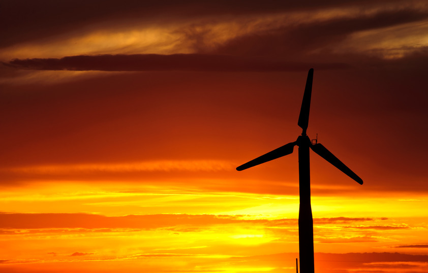 Windmill in sunset