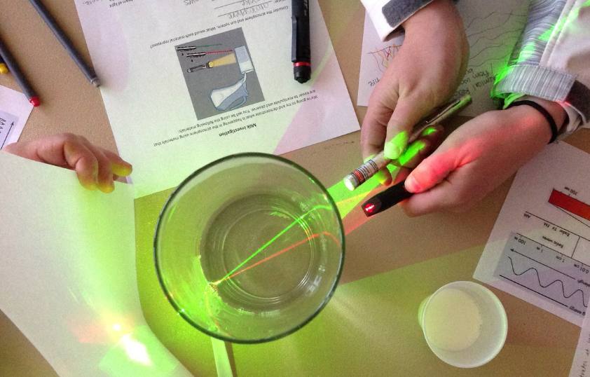 Science experiment with laser