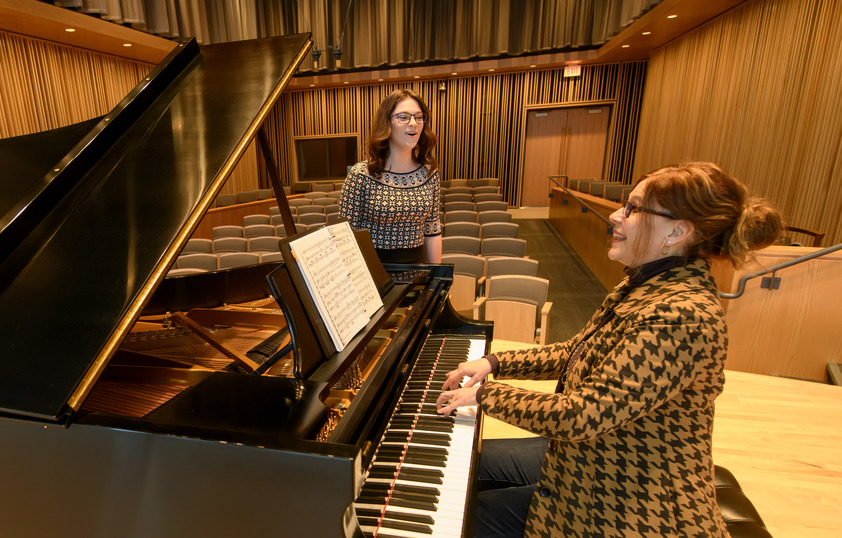 Student and professor working one on one