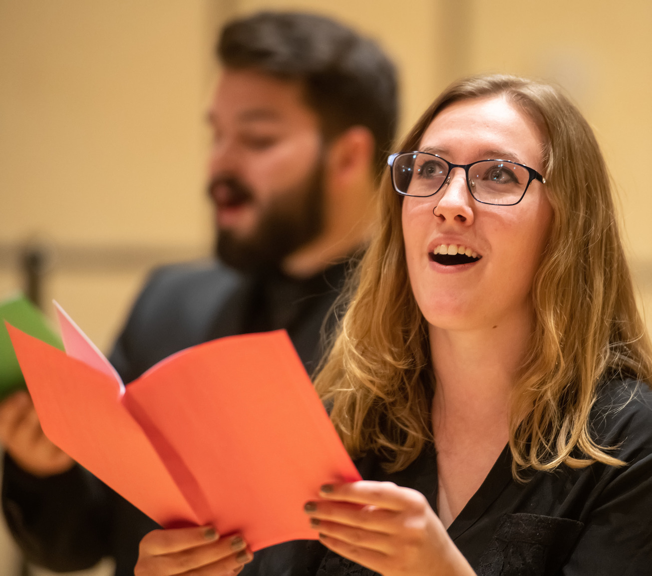 Student at choir performance