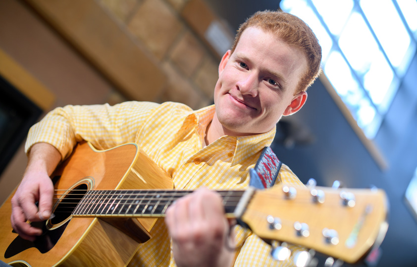 Student with guitar