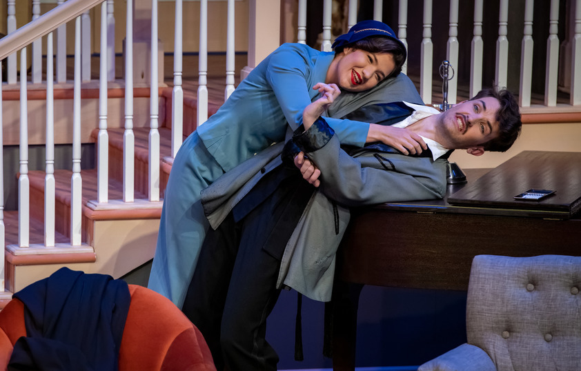 Two students perform a scene