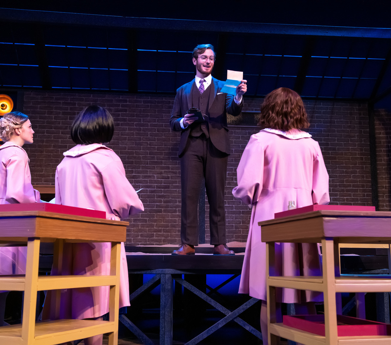 A group of students put on a play