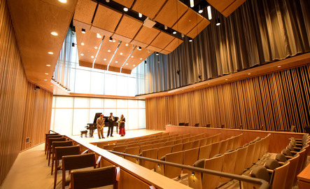 Students rehearse in the recital hall