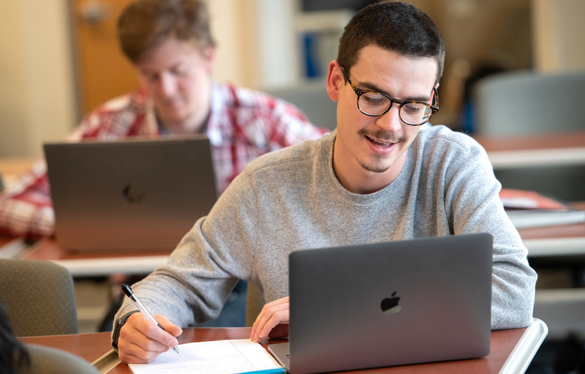 Student in class