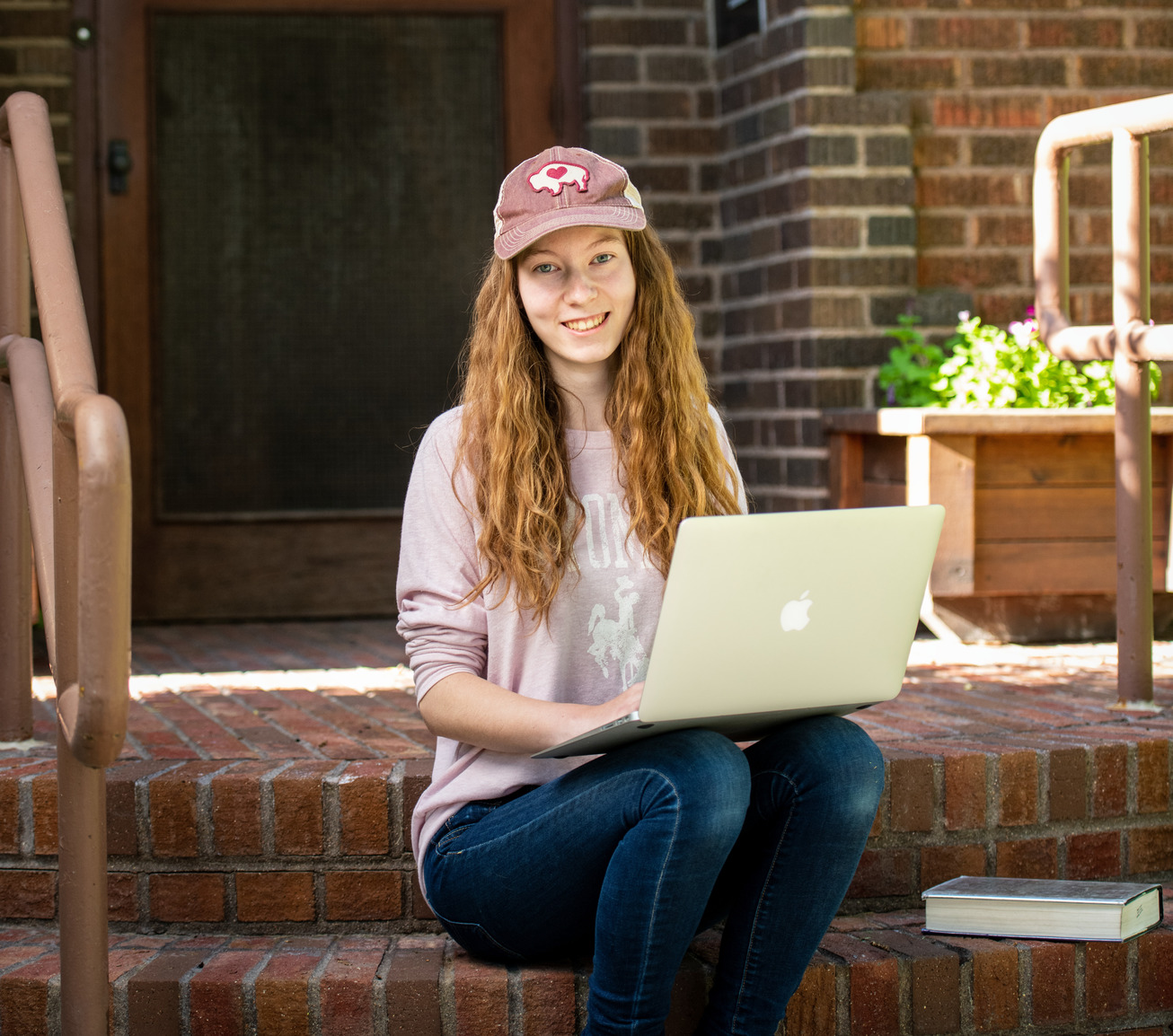 Student working on laptop