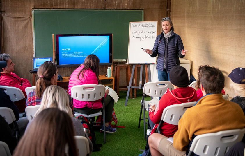 Professor teaching class