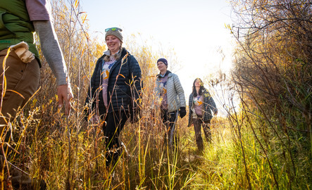 Outdoor leadership students hiking