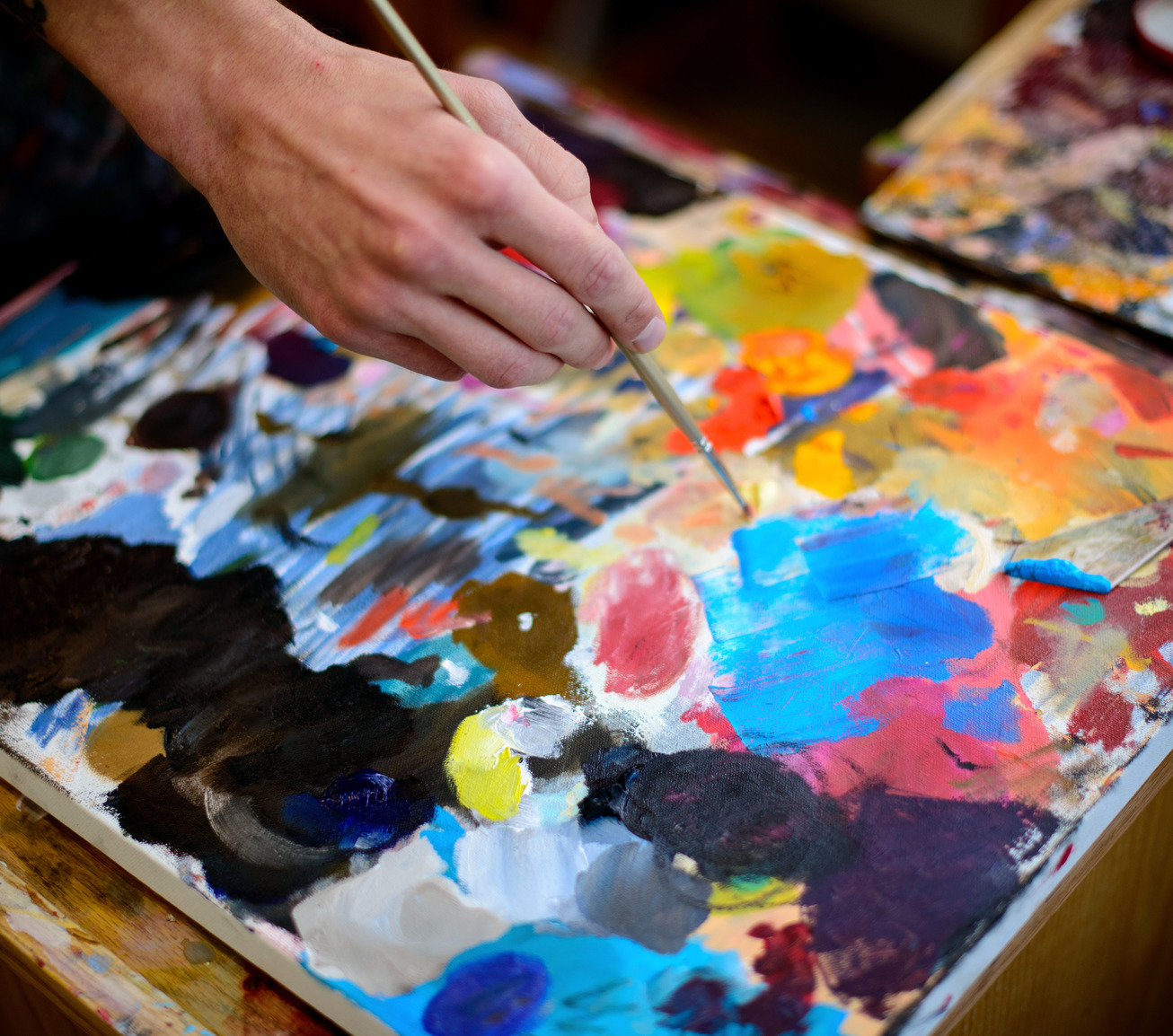 Paintbrush on a canvas