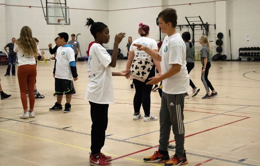 Students in gym class