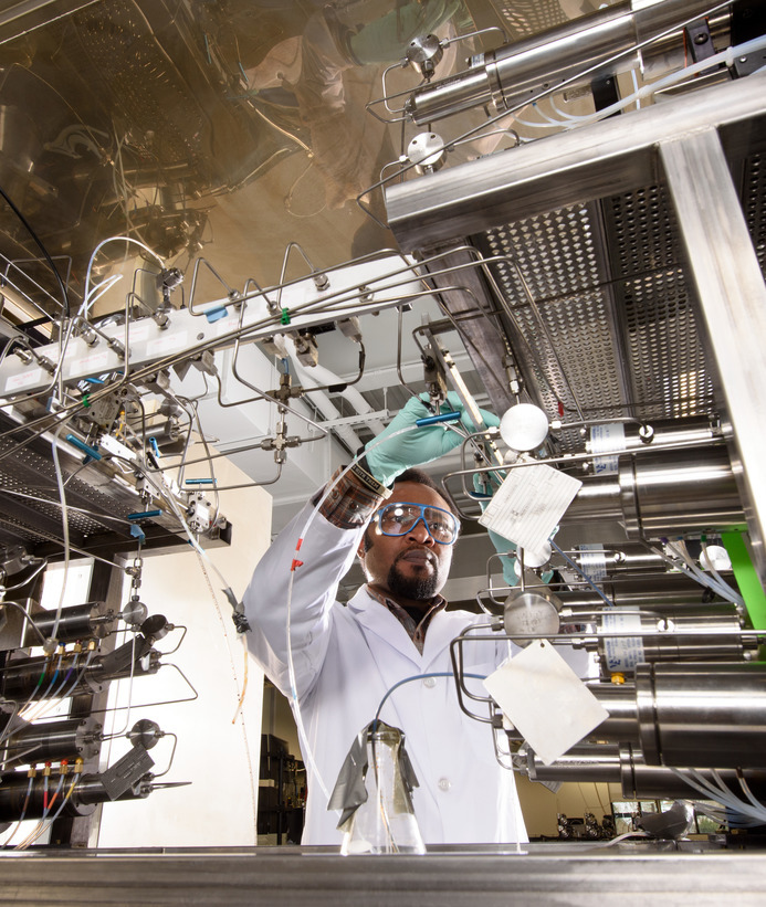A researcher in the lab