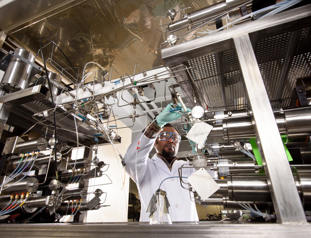 A researcher in the lab