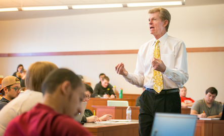 Professor speaks to class