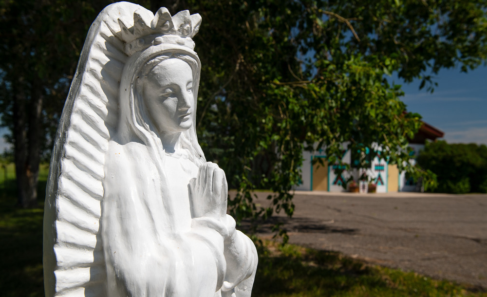 A statue outside of a church