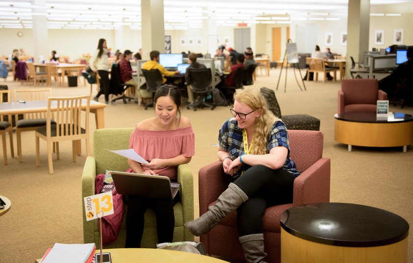 Students in library