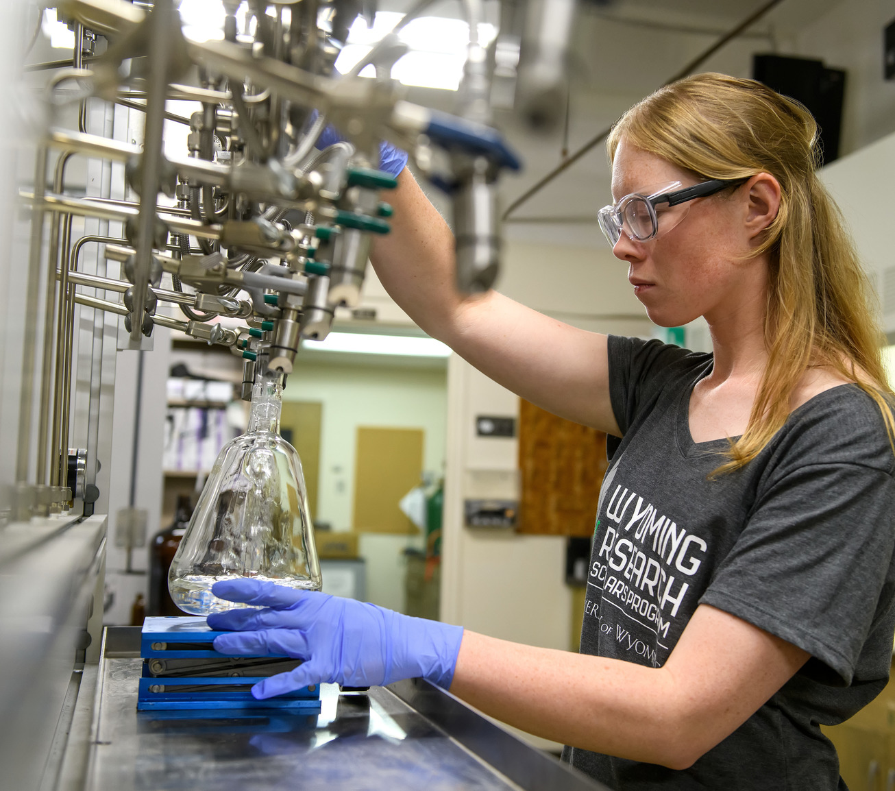 Student in lab