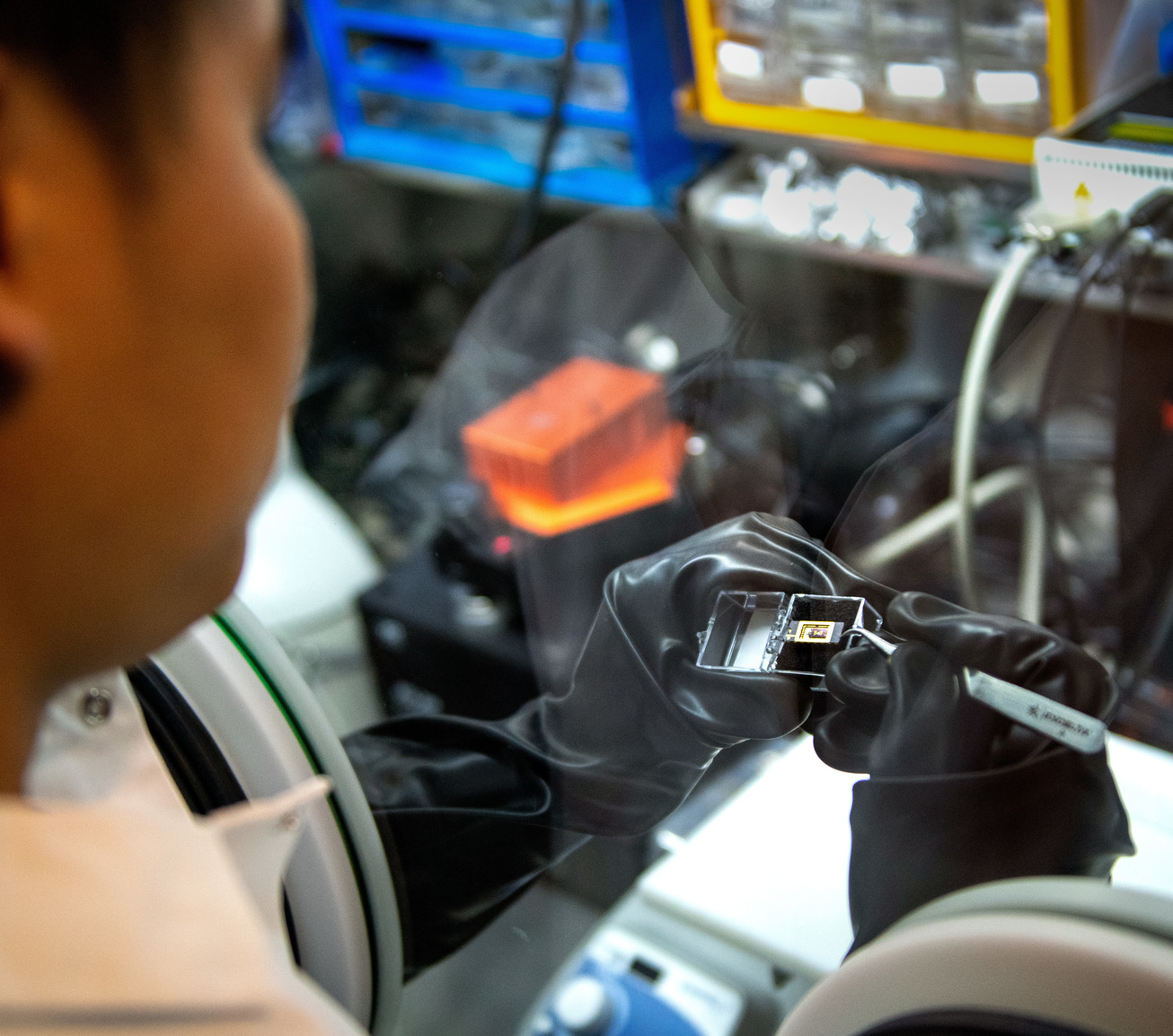 Student in lab