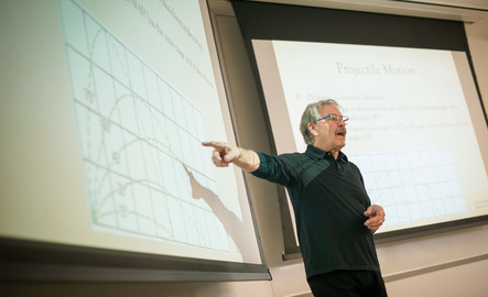 Professor teaches a class