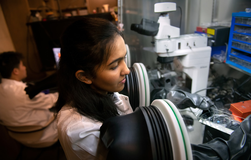 Student in lab