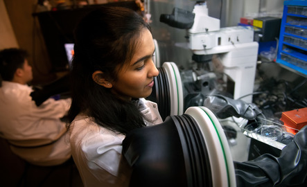 Student in the lab