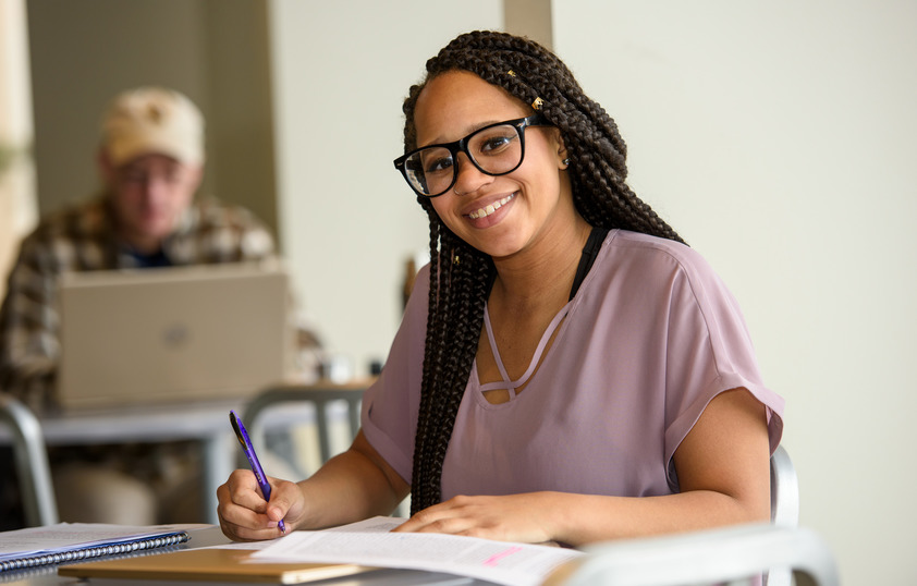 Student studying