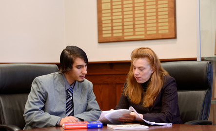 Student and professor talk