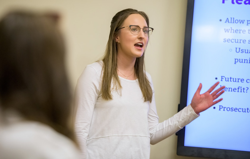 Student presenting in class