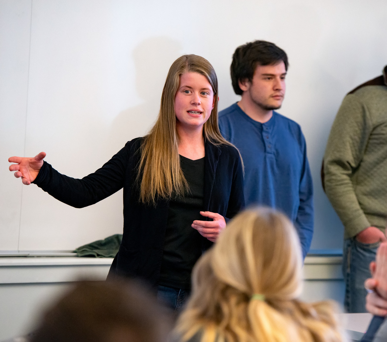 Students presenting in class