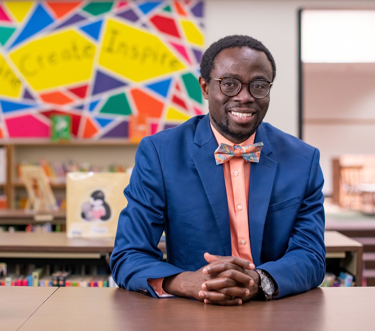 School principal in a classroom