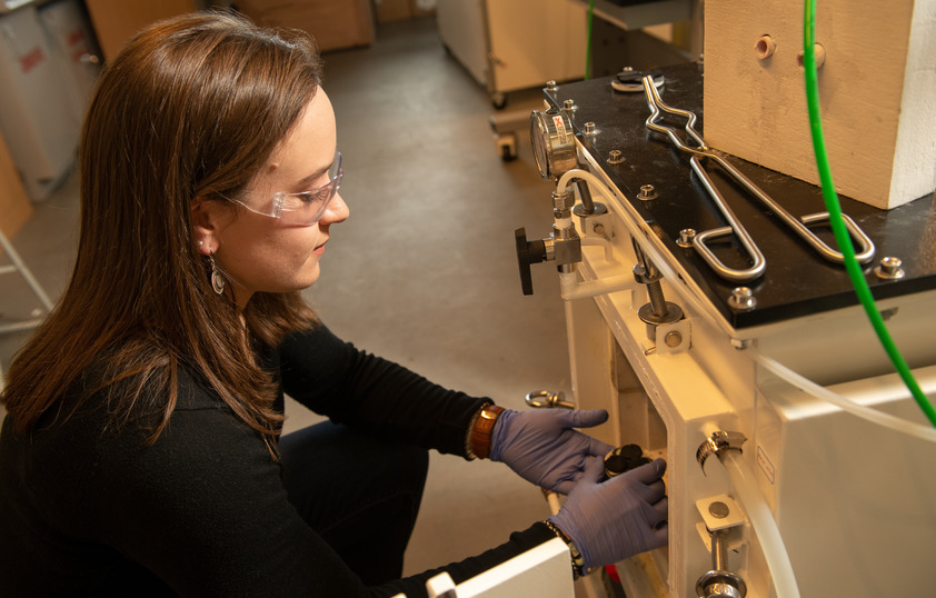 Student in lab