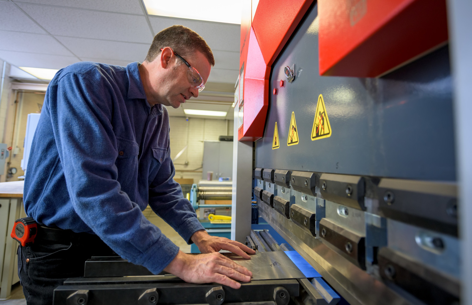 Professional checking a machine