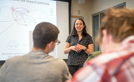 Professor teaching in front of class