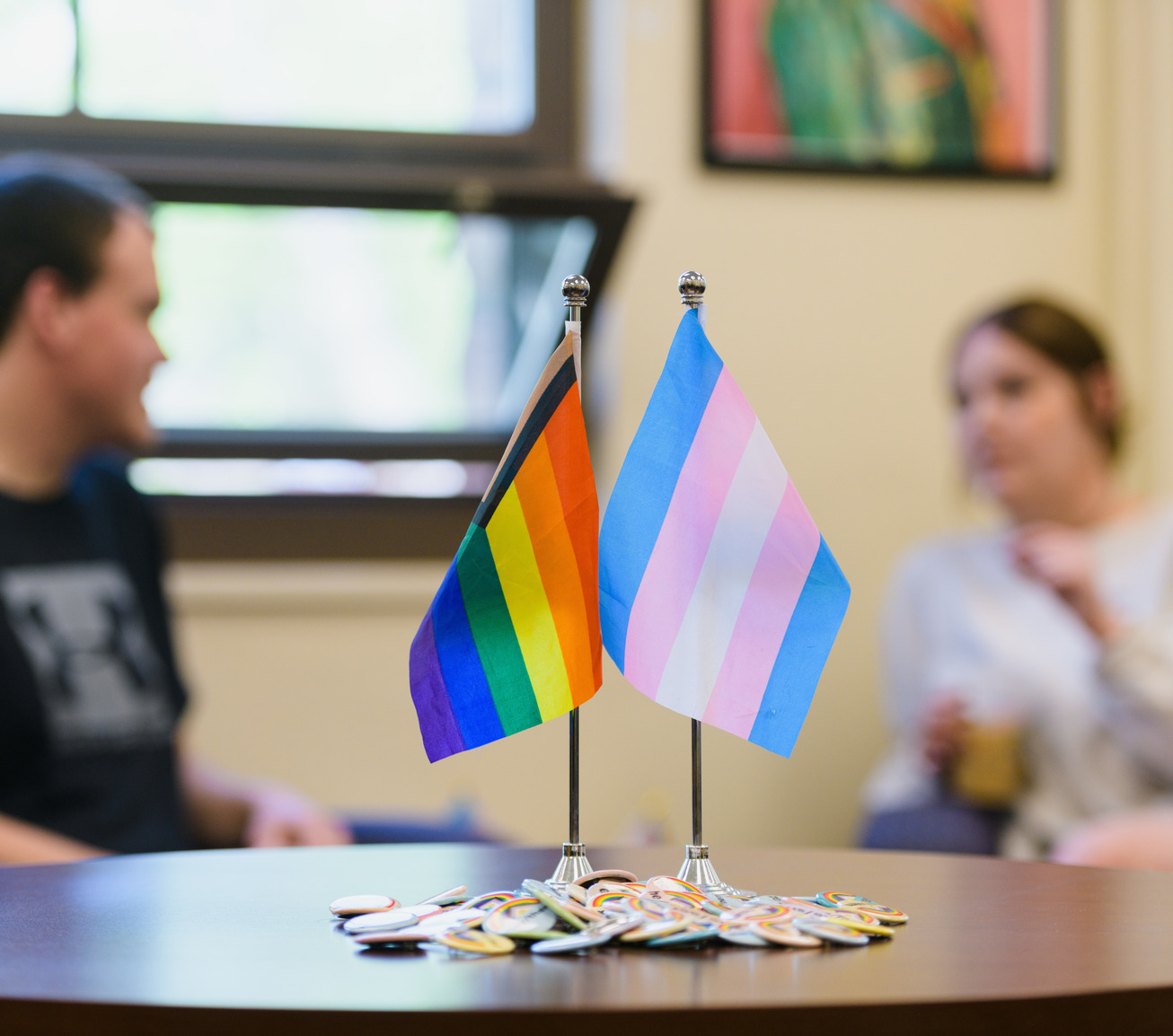 Flags in the Poke Center for Community Resources