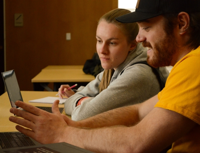 Two students in class