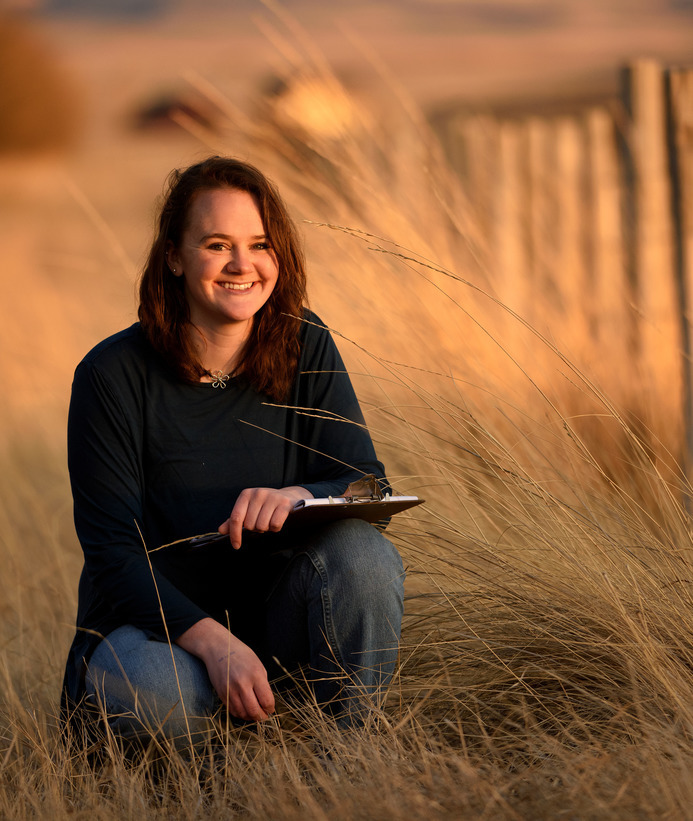 Rangeland ecology and watershed management student in the field
