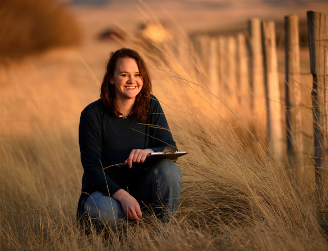 Rangeland ecology and watershed management student in the field