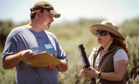 Reclamation/Restoration ecology professor and student have a discussion