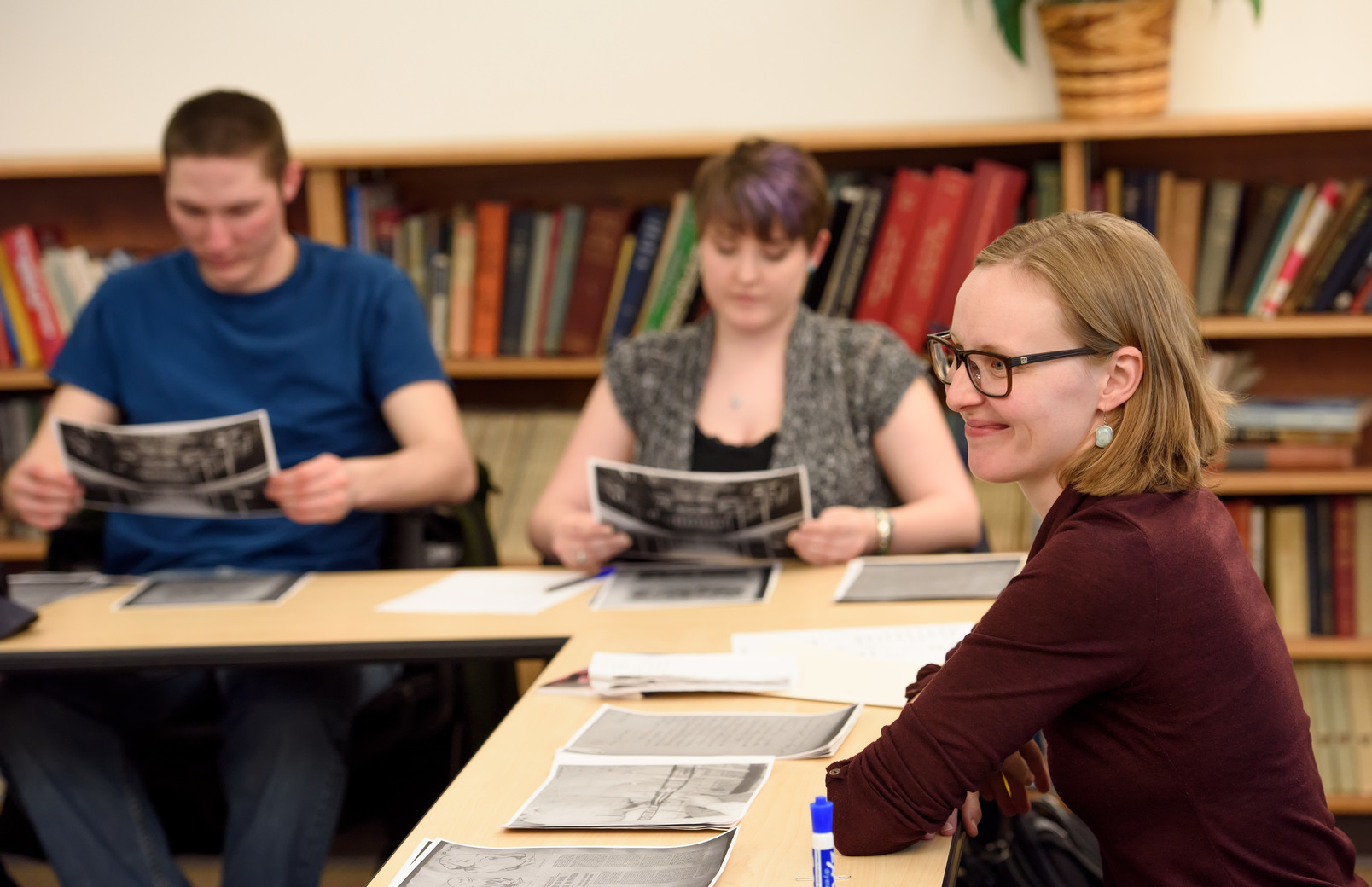 Students and professor in class