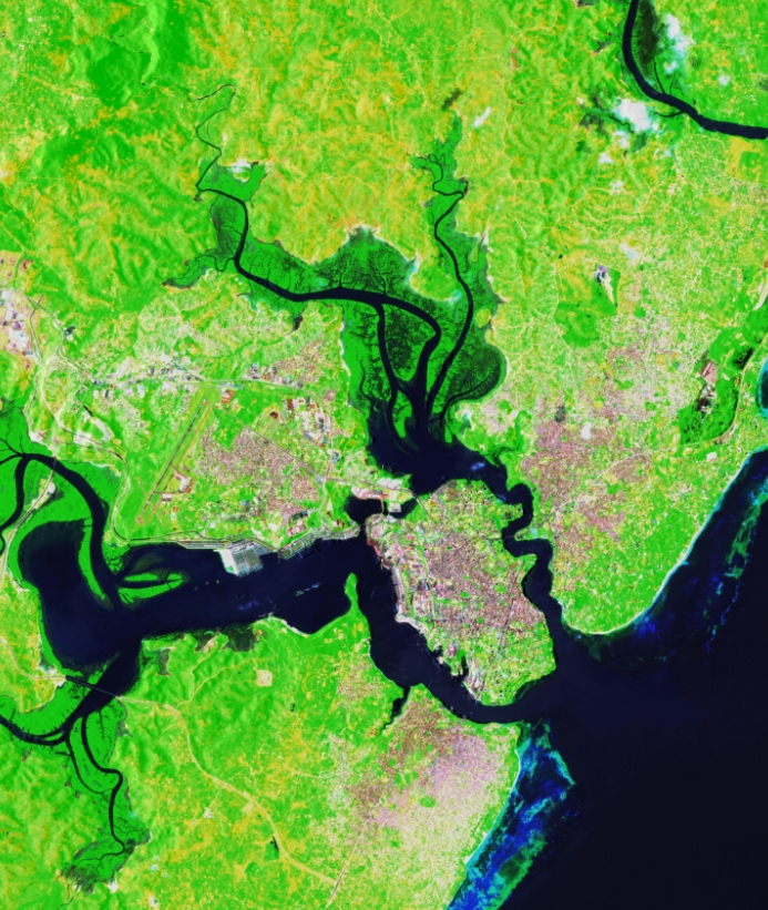 Aerial image of a coastline