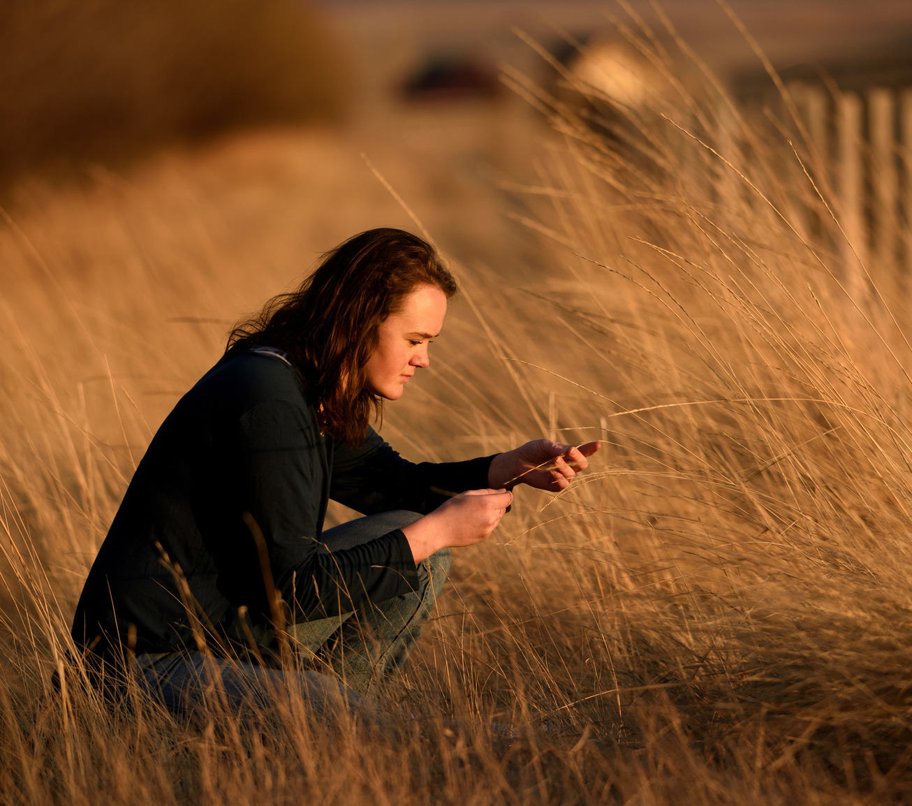 Student in the field