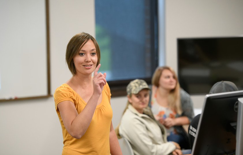 Professor teaching class