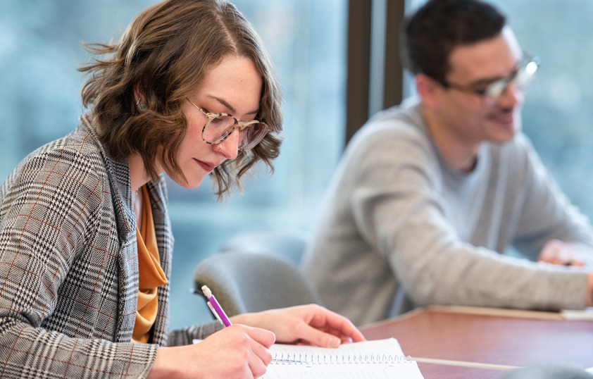 Student in class