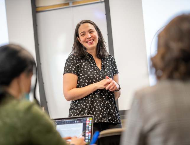 A professor teaching