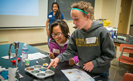 Students in science class