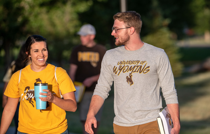 Students walking on campus