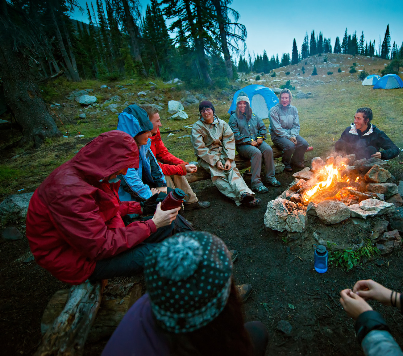 Students camping